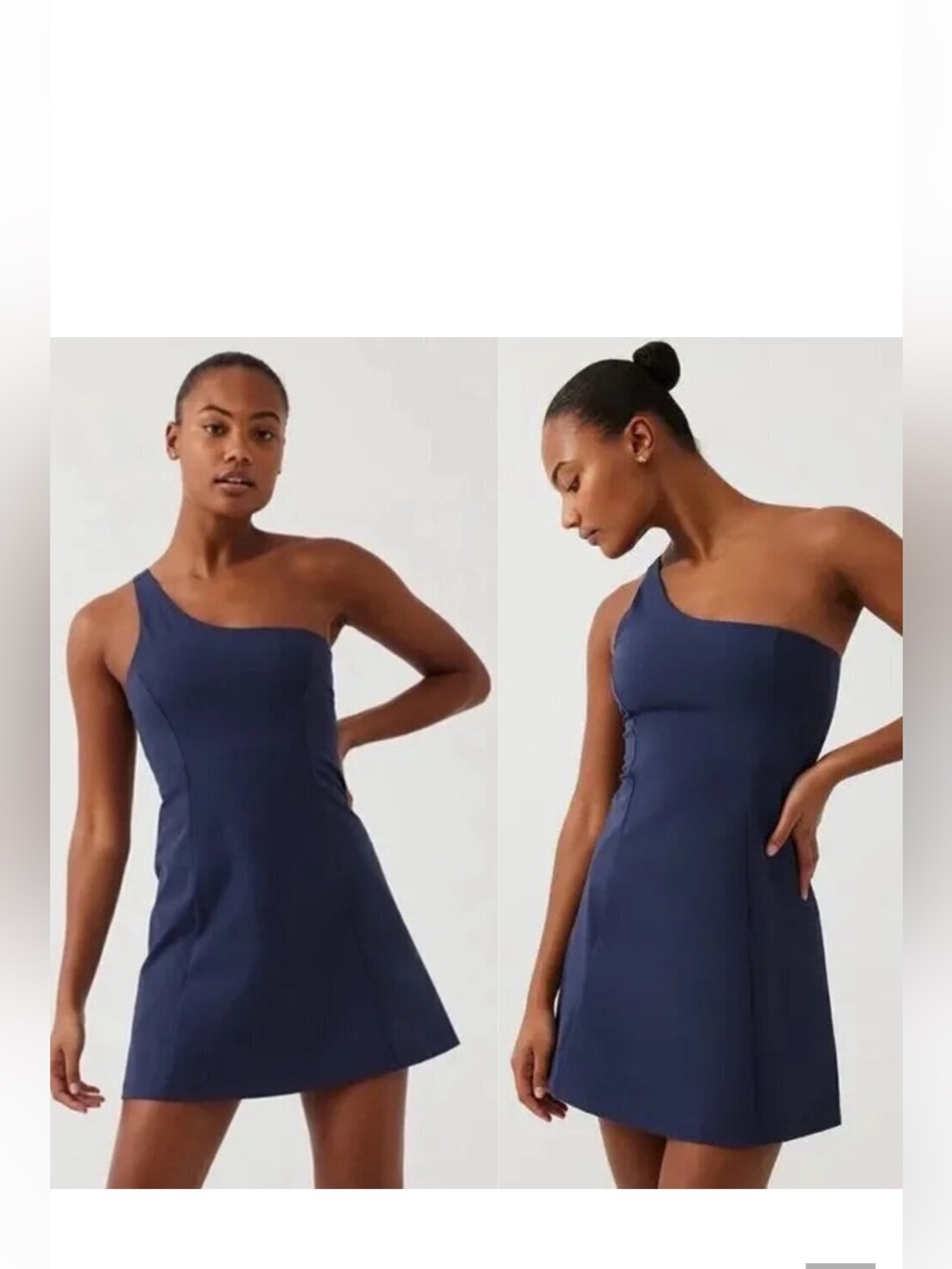 Outdoor Voices Navy Blue One Shoulder Active Dress w/sports bra built in